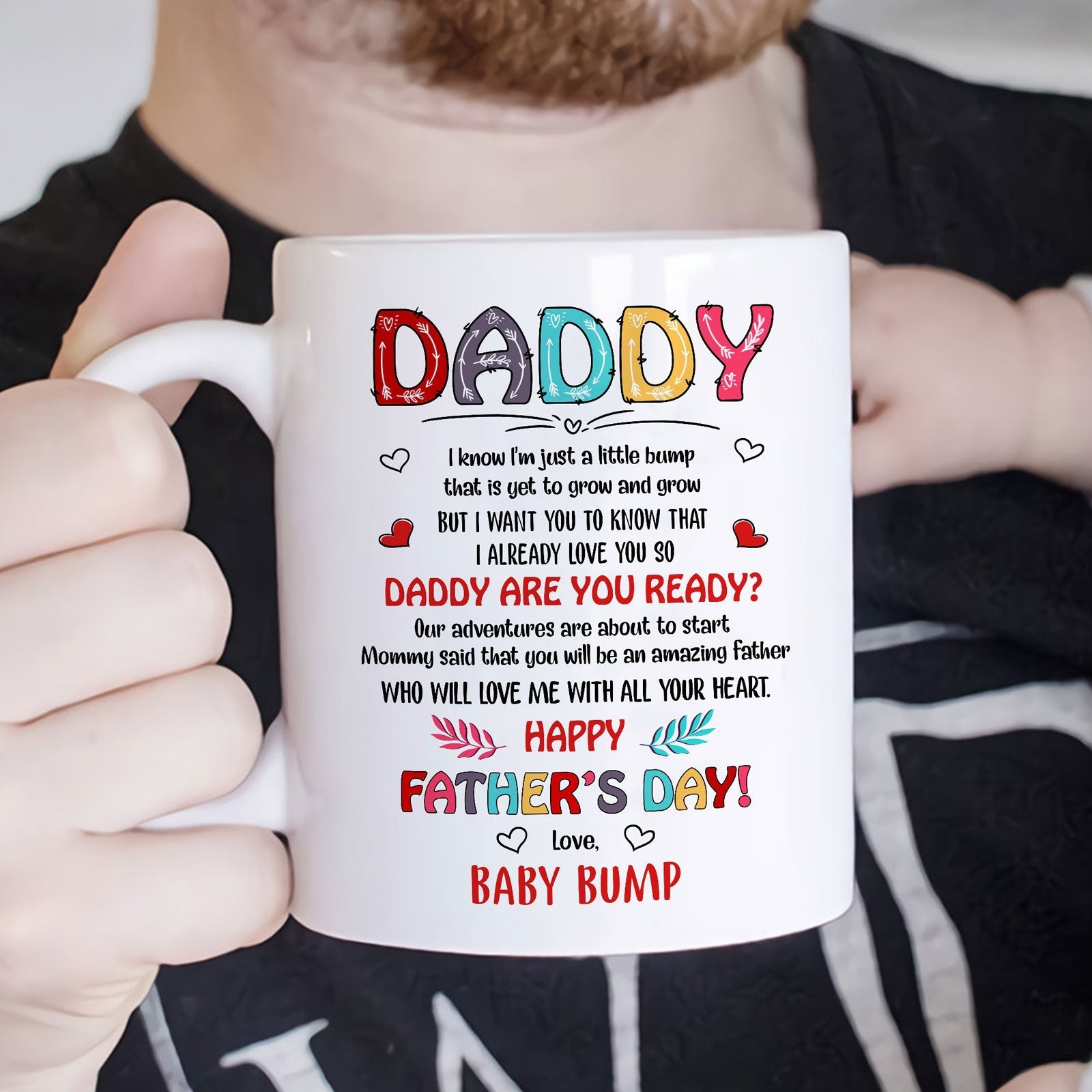 Daddy I Know I'm Just A Little Bump Floral Happy Father's Day Mug