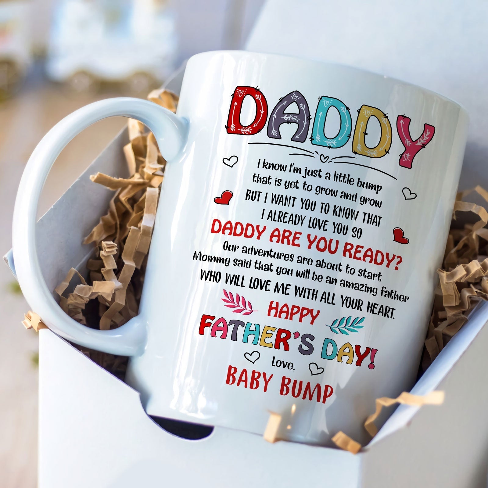 Daddy I Know I'm Just A Little Bump Floral Happy Father's Day Mug