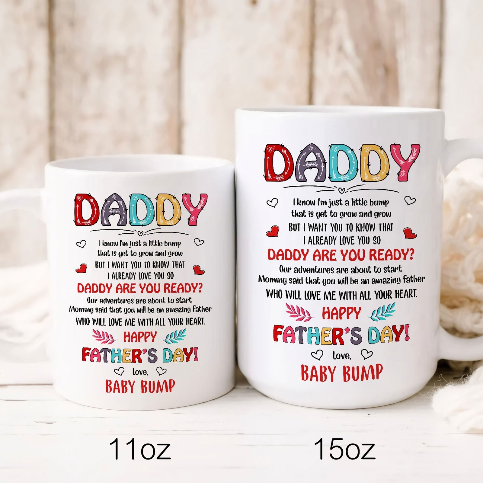 Daddy I Know I'm Just A Little Bump Floral Happy Father's Day Mug