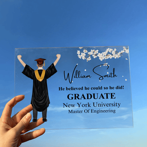 Graduation Gift 2025 For Him/Her - Personalized Custom Horizontal Acrylic Plaque - Senior, Class of 2025 Graduate, Grandson, Granddaughter, Daughter, Son, Best Friends