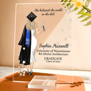 Graduation Gifts, Presents & Ideas For Her, Grad Ceremony, Commencement, Convocation, College & uni University, Personalized Custom Acrylic Plaque
