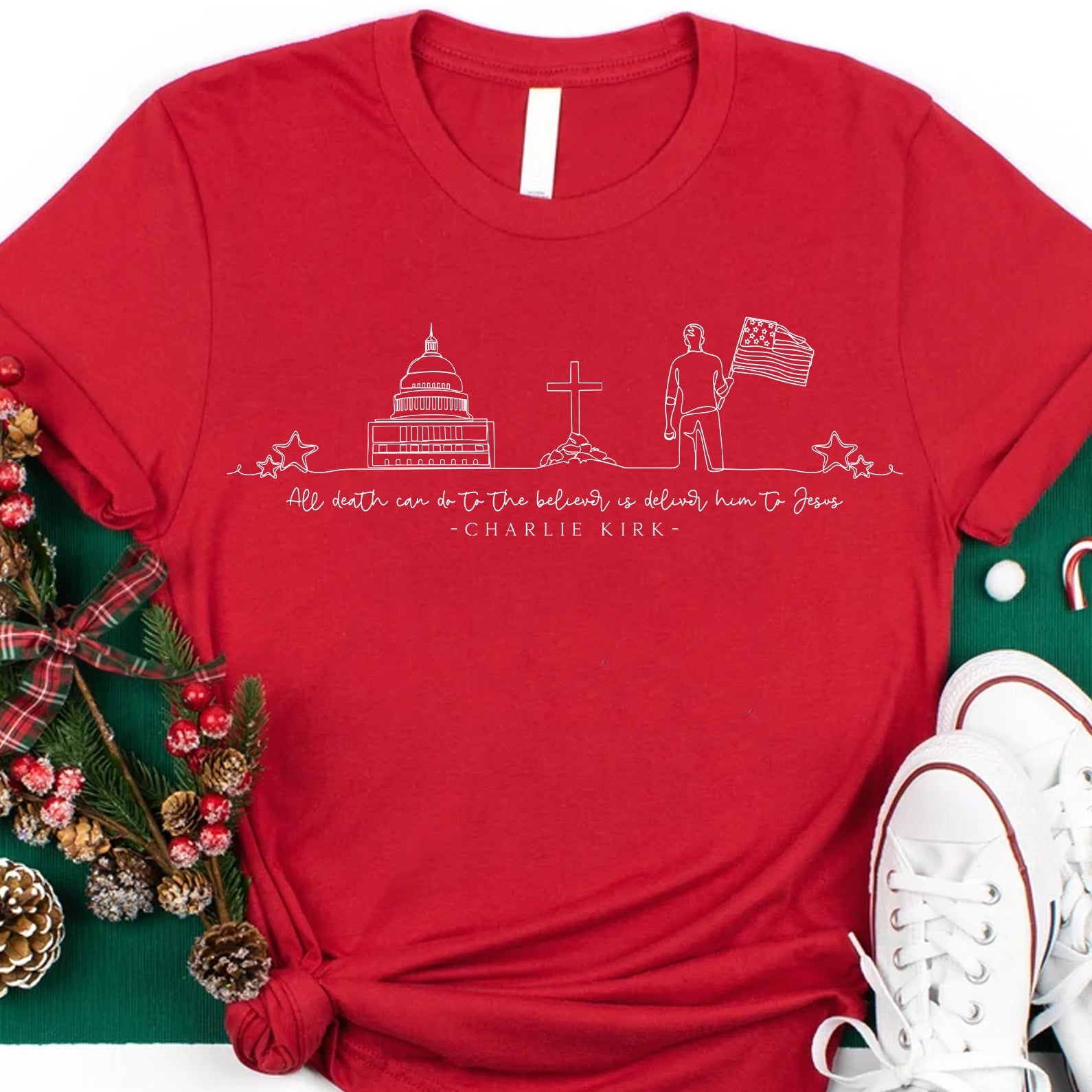 Red Freedom Sweatshirt | Charlie Kirk Red Shirt | We Wear Red Charlie Kirk Birthday October 14 Sweatshirt 683097