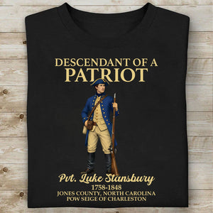 Custom Name Descendant of a Patriot Dark Shirt | Personalized 250 Years USA Sweatshirt | Patriotic Tee 684383
