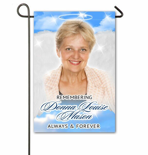 Heavenlies Personalized Memorial Garden Flag