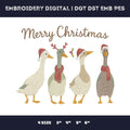 Christmas Duck Embroidery Design, Holiday Animals Machine File (3-6 Inch)