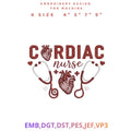 Cardiology Cardiac Nurse Embroidery File