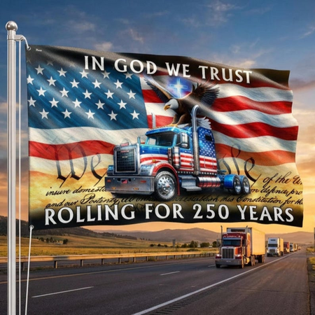 250 Years Rolling American Flag, Truck Driver Christ Gift, 1776-2026 Patriotic Semiquincentennial Decor TH10 169789