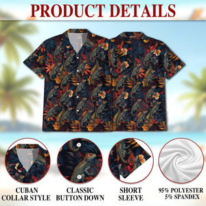 Amazing Iguanas Hawaiian Shirt, Tropical Lizard Aloha Shirt for Men Women, Colorful Reptile Print Button-Up Summer Vacation Top, Sizes S–5XL