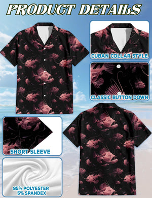 Angel Fish Hawaiian Shirt, Tropical Ocean Aloha Shirt for Men Women, Colorful Reef Fish Button-Up Summer Vacation Top, Sizes S–5XL
