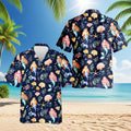 Cute Mermaid Hawaiian Shirt, Fun Mermaid Aloha Shirt for Men Women, Tropical Ocean Button-Up Summer Top, S-5XL