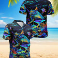 Awesome Shark 3D Hawaiian Shirt, Fierce Ocean Shark Aloha Shirt, Summer Vacation Hawaiian Shirt, Unisex Hawaiian Shirt S–5XL
