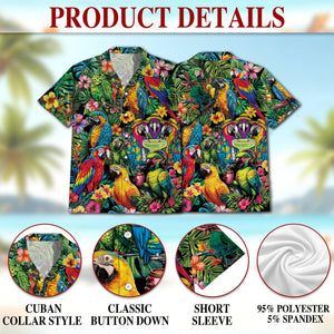 Amazing Aloha Parrot Hawaiian Shirt, Colorful Parrot Tropical Aloha Shirt, Exotic Bird Beach Vacation Shirt, Unisex Hawaiian Shirt, S–5XL
