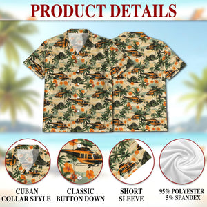 Helicopter Hawaiian Shirt for Men, Tropical Pilot Aloha Shirt, Island Military Chopper Print, Beach Vacation Button Up