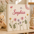 Custom Hand Embroidered Keepsake Album, Floral Butterfly Baby Scrapbook, Unique Keepsake Album, Flower Embroidered Photo Album, Newborn Gift