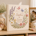 Custom Hand Embroidered Photo Album With Sleeves, Wedding Photo Album, Couple Photo Album, Baby Photo Album, Flower Embroidered Photo Album