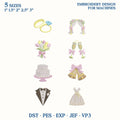 Wedding Mini Embroidery Design Bundle, Bridal Shower Icons Embroidery File, Wedding Favor Machine Embroidery File, Instant Download