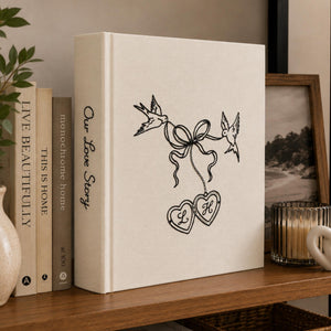 Hand Embroidered Photo Album With Sleeves, Embroidered Memory Book, Anniversary Gift, Unique Photo Album, Wedding Embroidered Photo Album
