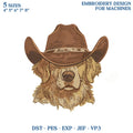 Golden Retriever Cowboy Embroidery Design, Western Dog Machine Embroidery File, Cowboy Hat Dog Embroidery, Pet Lover Instant Download