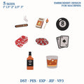Poker Night Mini Embroidery Design Bundle, Casino Game Icons Embroidery File, Whiskey Cigar Man Cave Machine File, Instant Download