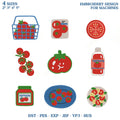 Tomato Embroidery Design Bundle, Kitchen Vegetable Embroidery File, Cherry Tomato Food Machine Embroidery, Summer Instant Download