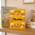 Bee Baby Photo Album, Personalized Hand Embroidered Baby Memory Book, Custom Nursery Keepsake Gift With Name