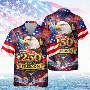 Patriotic 250 Years of Freedom Hawaiian Shirt, USA 1776-2026 Anniversary AOP Hawaii Shirt 685227 WFD