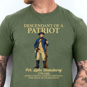 Custom Name Descendant of a Patriot Bright Shirt | Personalized 250 Years USA Sweatshirt | Patriotic Tee 684383