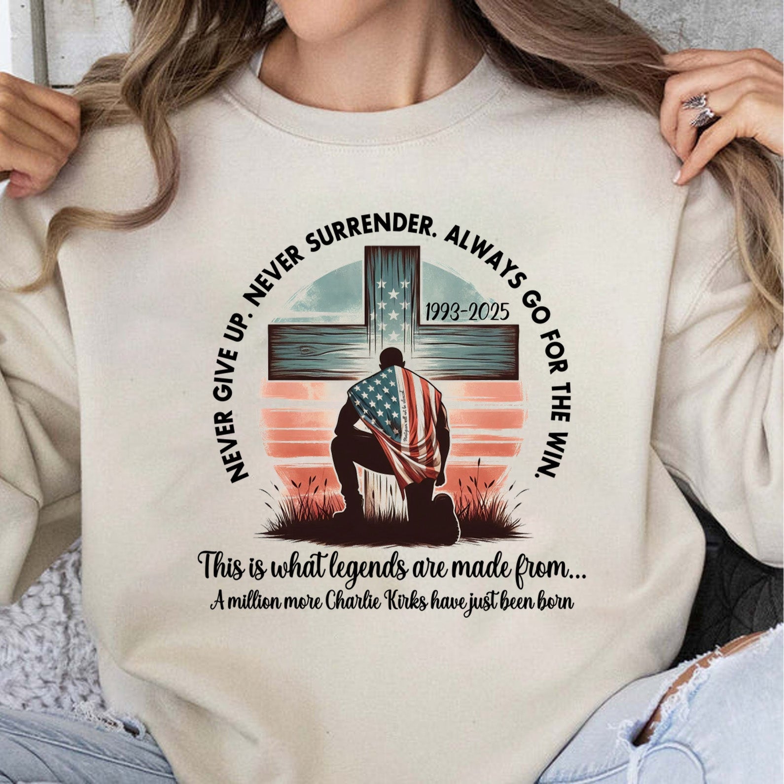 Charlie Kirk Inspirational Faith Sweatshirt | Justice For Charlie Kirk Pullover | Conservative Free Speech Sweater | Human Rights Apparel 682848