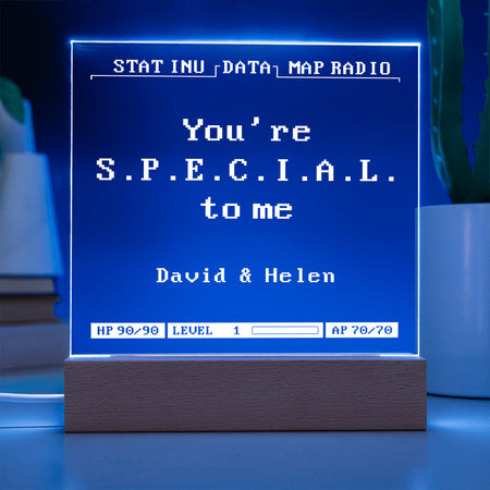 You're Special To Me Acrylic Night Light, Personalized Fallout Sign, LED Room Lamp, Fallout LED Light Decor, Valentine's Day Gift For Him