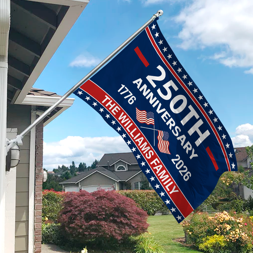 Custom Family Name 250th Anniversary 1776-2026 House Flag HA75 921142