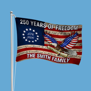 Custom Family Name USA 250 Years of Freedom House Flag HO82 901602
