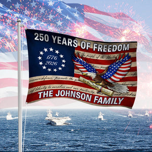 Custom Family Name USA 250 Years of Freedom House Flag HO82 901602