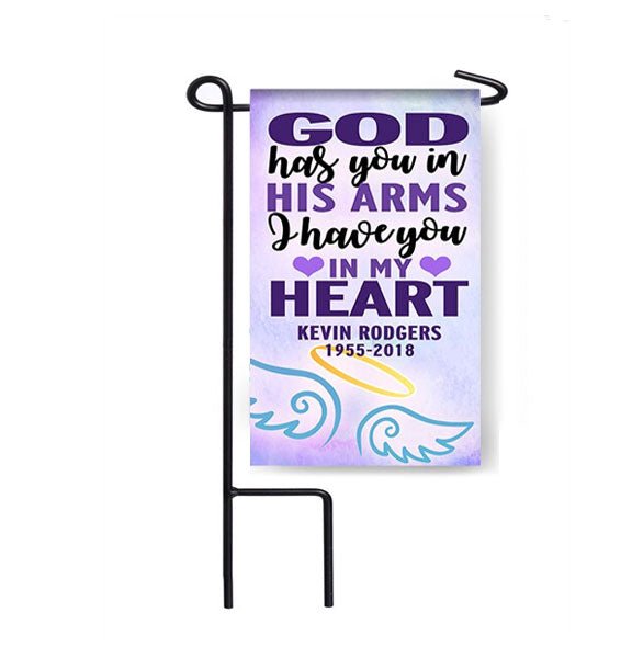 Personalized God Has You Memorial Garden or Cemetery Flag